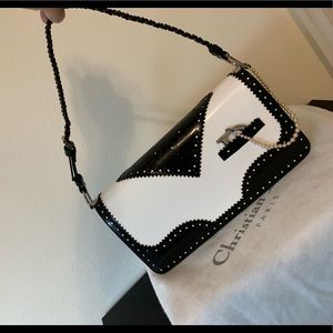 Dior D’Trick Shoulder Flap Bag BLK/Wht